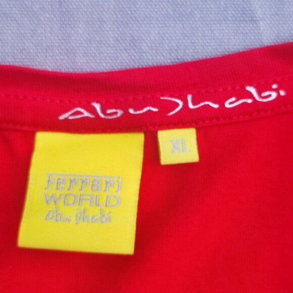 Ferrari World Abu Dhabi T-shirt women's size XL / US L red with gold rhinestones - Picture 5 of 10